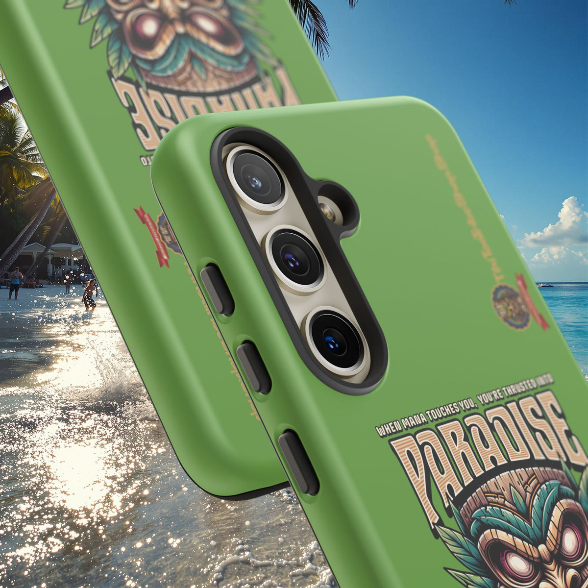 Tahaa – Coque Antichoc Premium « Tiki Féroce » | Design Tribal & Protection Maximale