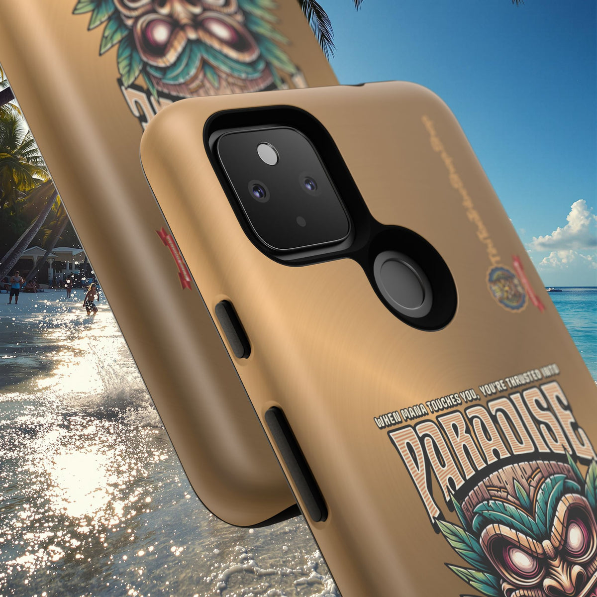 Tahaa – Coque Antichoc Premium « Tiki Féroce » | Design Tribal & Protection Maximale