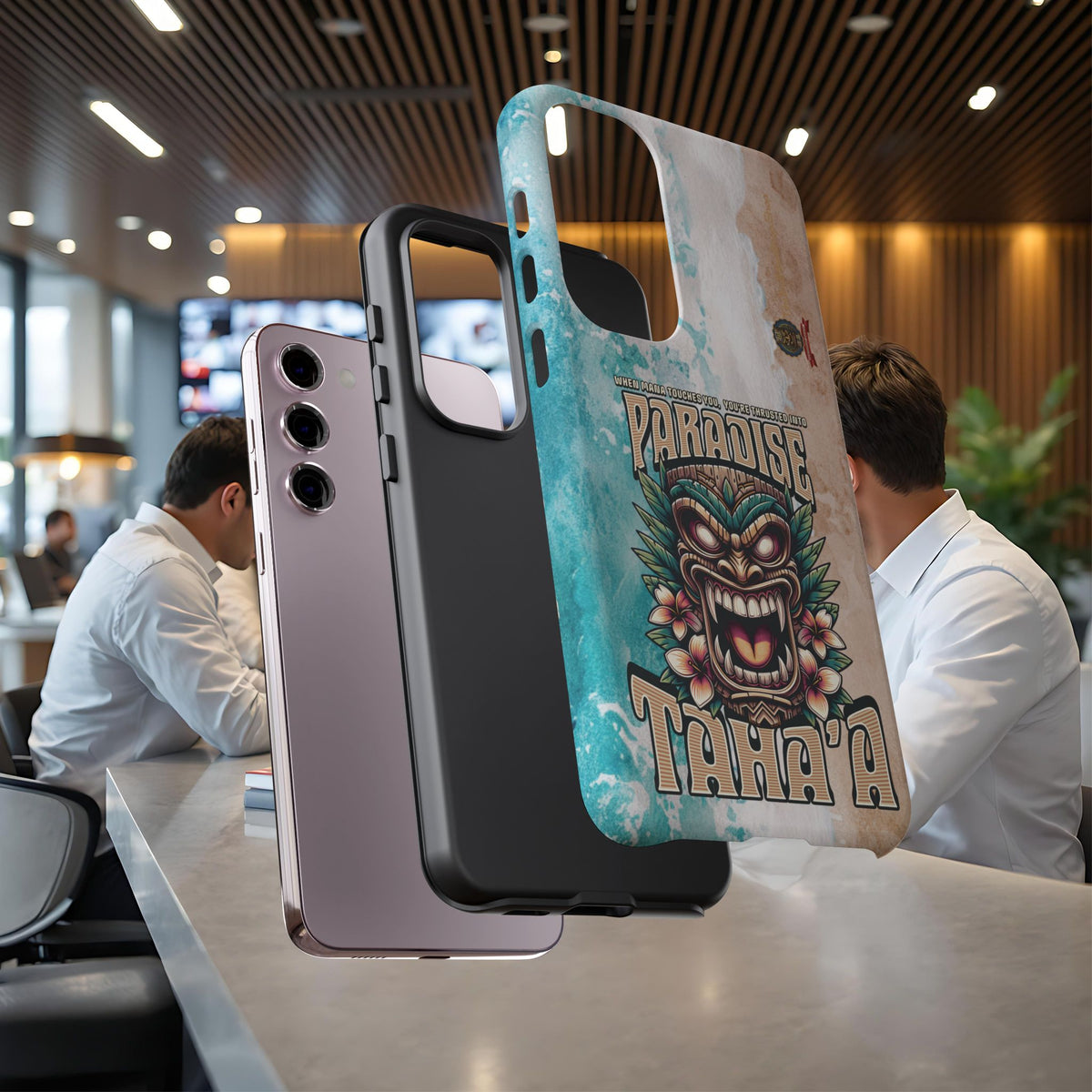 Tahaa – Coque Antichoc Premium « Tiki Féroce » | Design Tribal & Protection Maximale