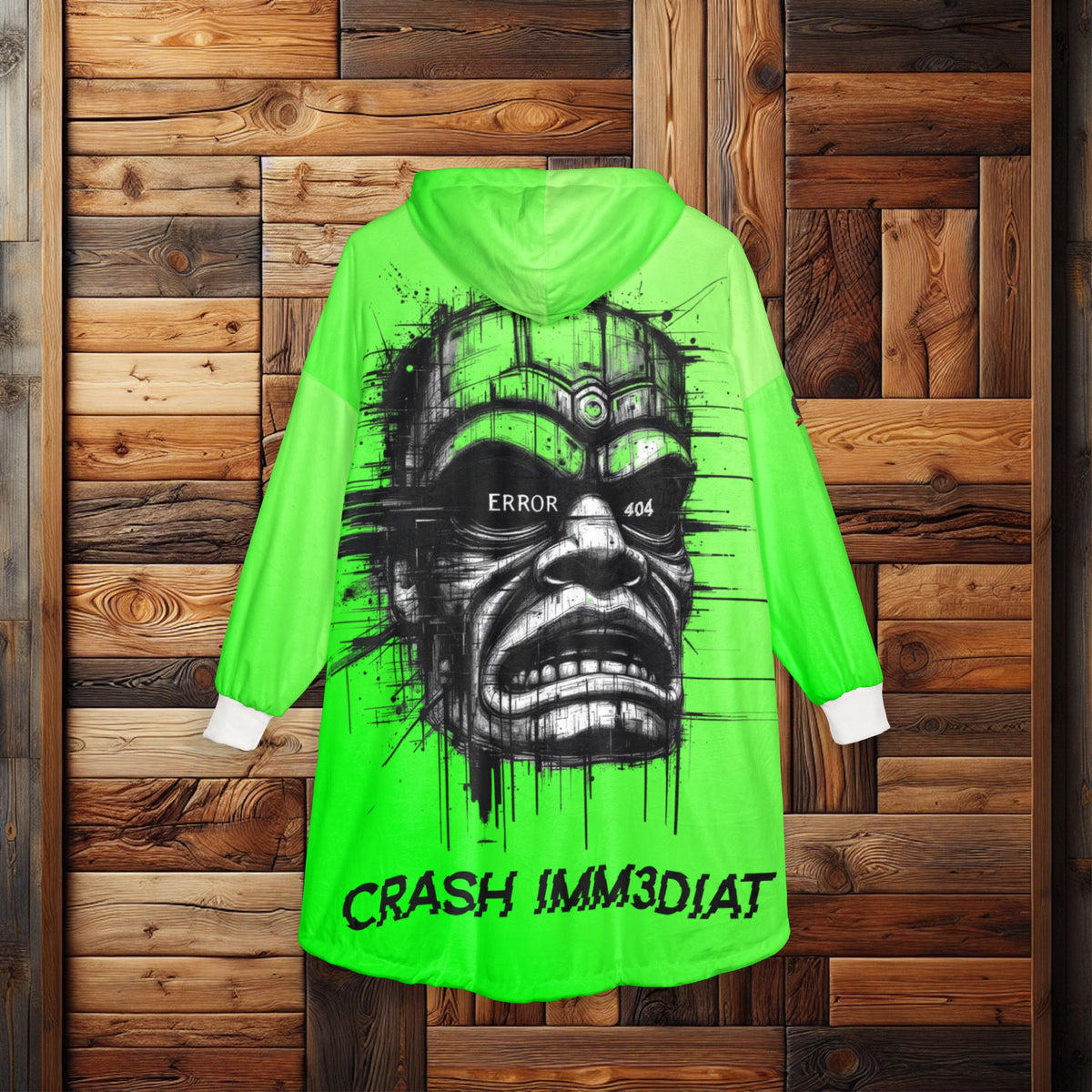 Tiki Glitch &amp; Error Hooded Fleece Blanket