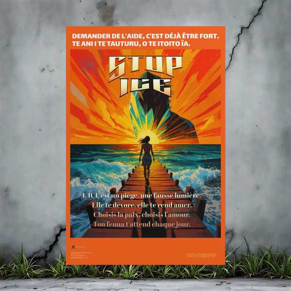 Posters Anti-ICE Polynésie – Affiches de Sensibilisation Contre la Drogue “Paruru i te ora – Brisons les chaînes de l’ICE”
