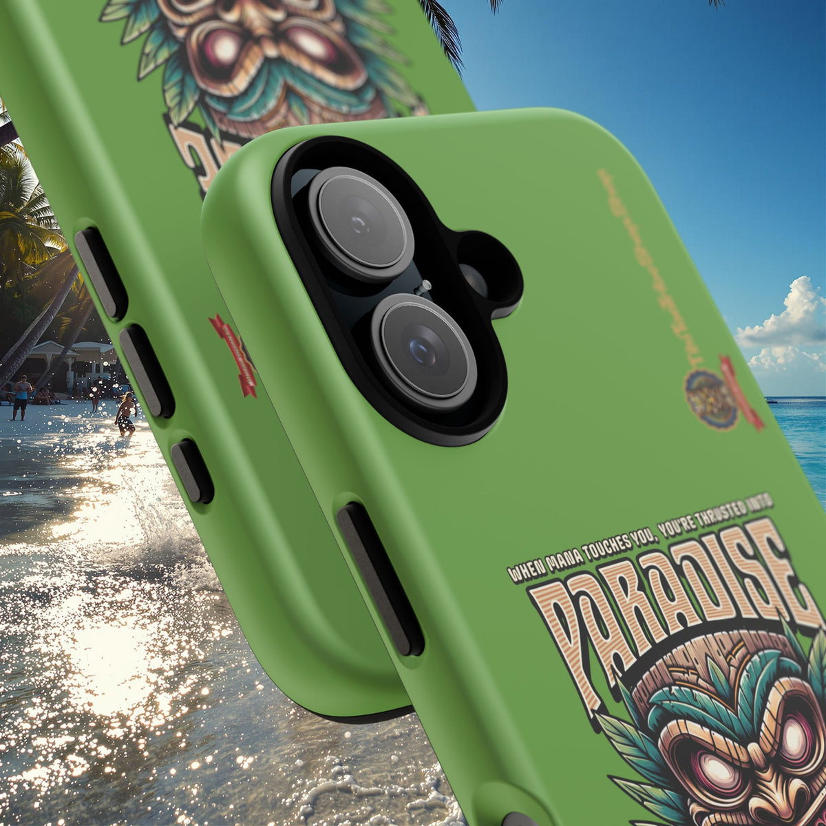 Tahaa – Coque Antichoc Premium « Tiki Féroce » | Design Tribal & Protection Maximale