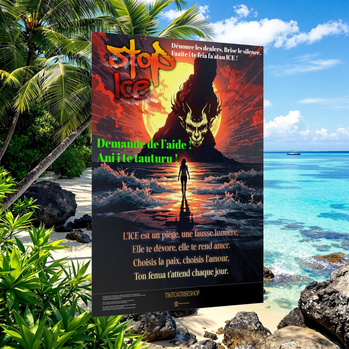 Posters Anti-ICE Polynésie – Affiches de Sensibilisation Contre la Drogue “Paruru i te ora – Brisons les chaînes de l’ICE”
