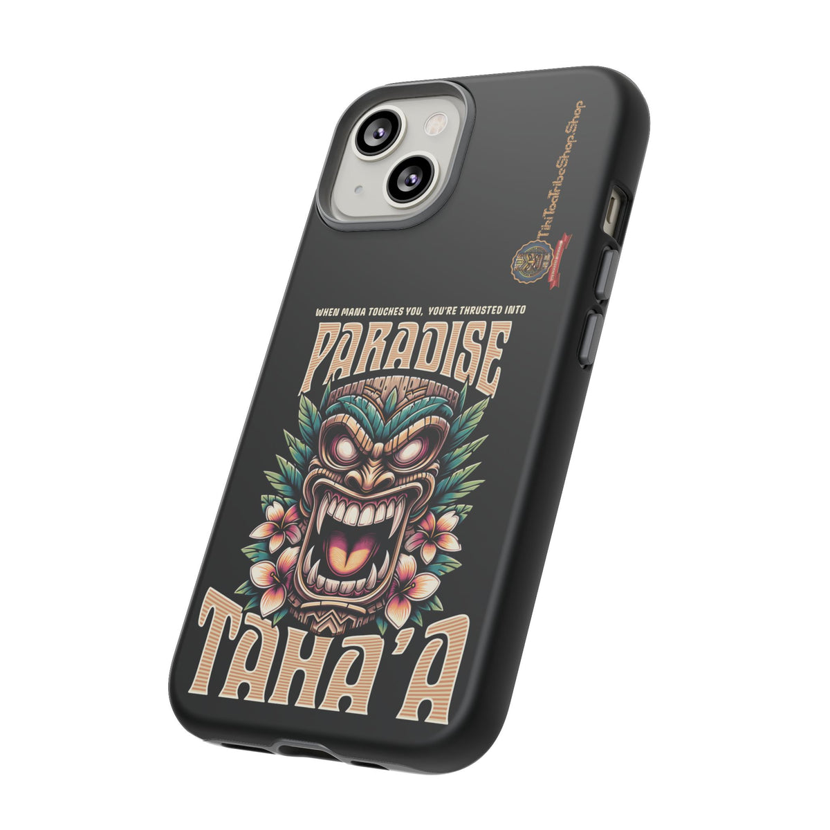 Tahaa – Coque Antichoc Premium « Tiki Féroce » | Design Tribal & Protection Maximale