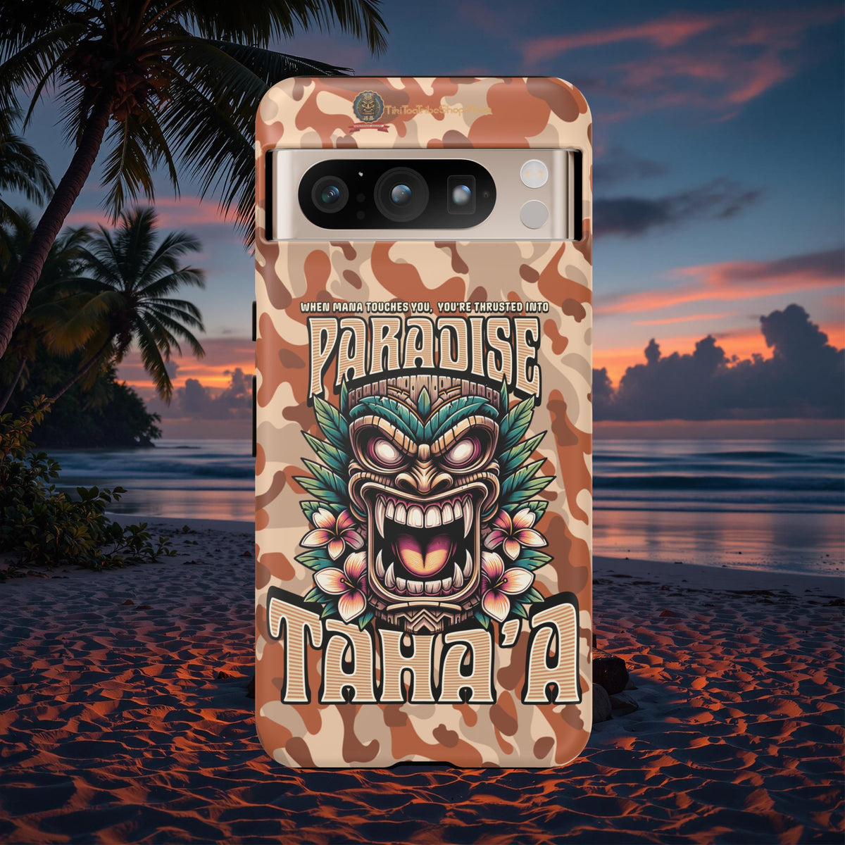 Tahaa – Coque Antichoc Premium « Tiki Féroce » | Design Tribal & Protection Maximale