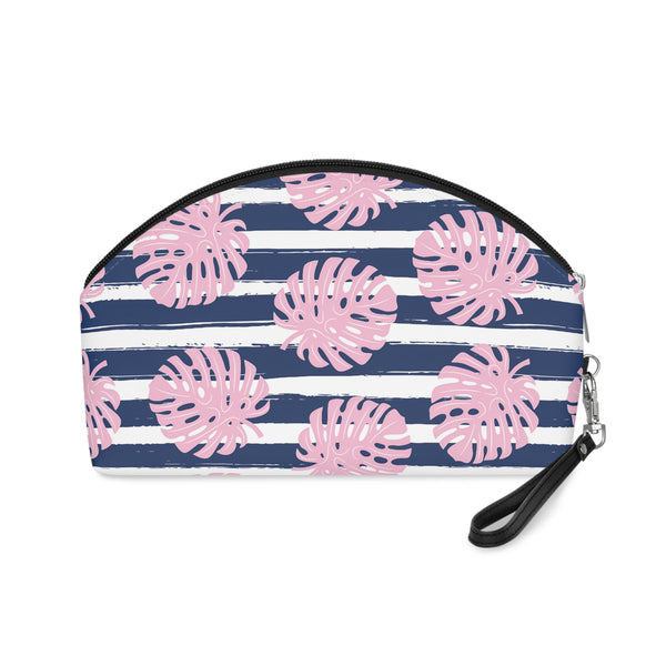 Trousse de Rangement Feuilles de Monstera & Rayures Marines