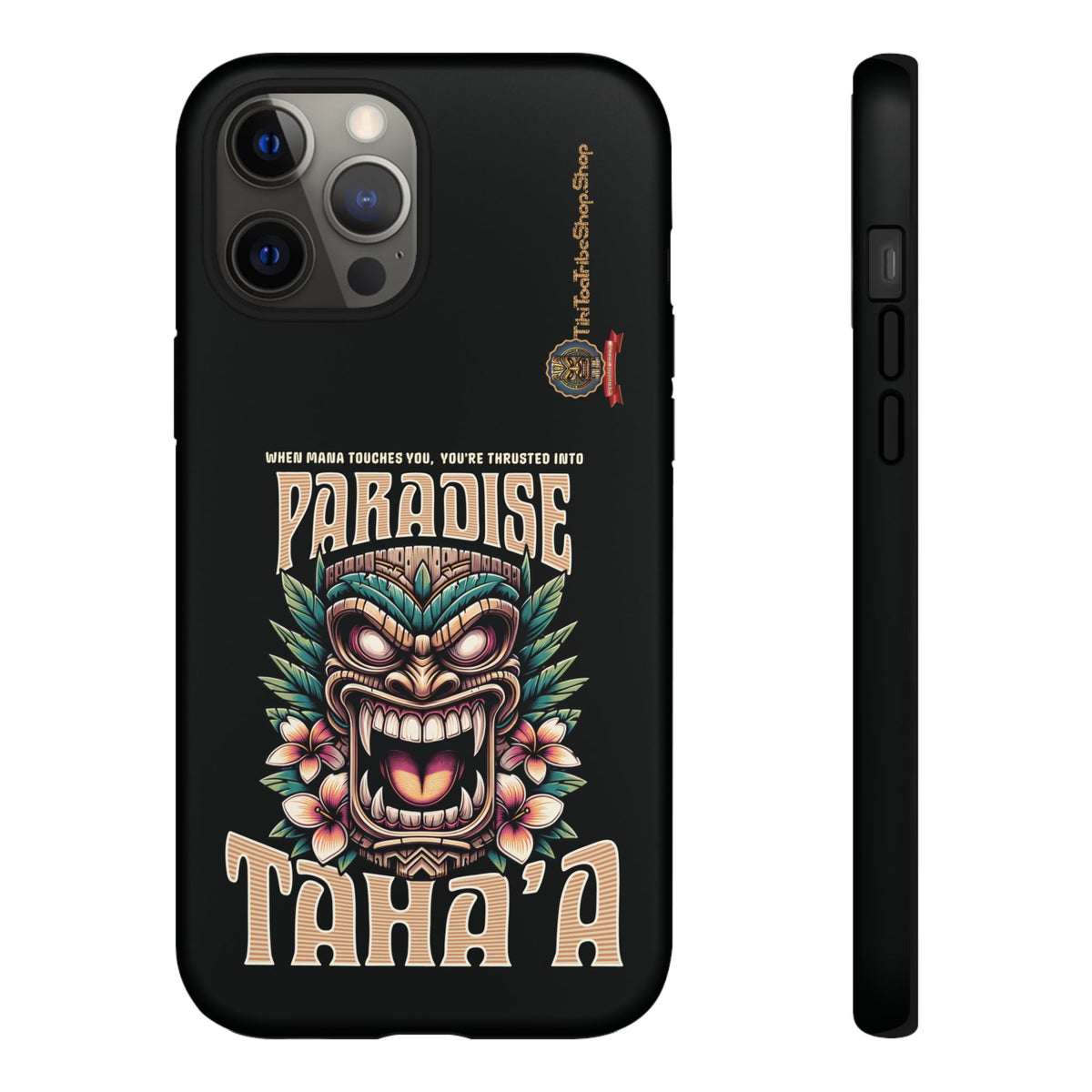 Tahaa – Coque Antichoc Premium « Tiki Féroce » | Design Tribal & Protection Maximale