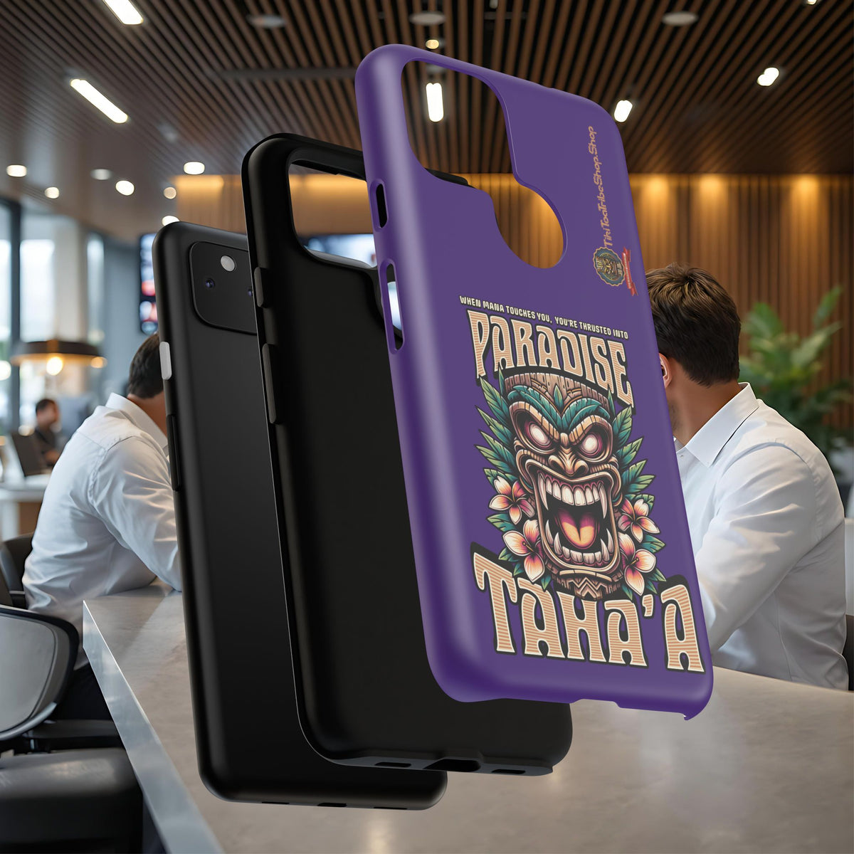 Tahaa – Coque Antichoc Premium « Tiki Féroce » | Design Tribal & Protection Maximale