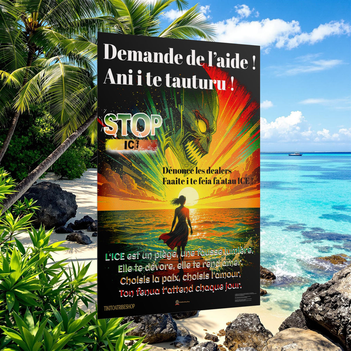 Posters Anti-ICE Polynésie – Affiches de Sensibilisation Contre la Drogue “Paruru i te ora – Brisons les chaînes de l’ICE”