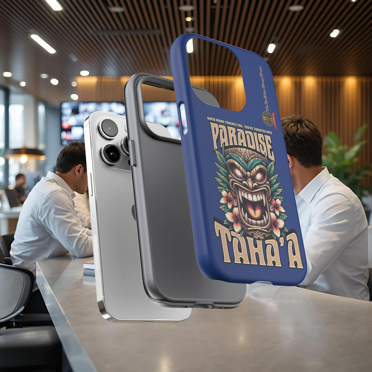 Tahaa – Coque Antichoc Premium « Tiki Féroce » | Design Tribal & Protection Maximale