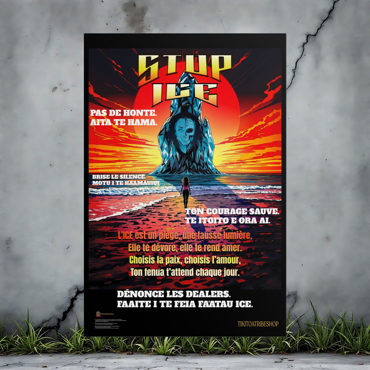 Posters Anti-ICE Polynésie – Affiches de Sensibilisation Contre la Drogue “Paruru i te ora – Brisons les chaînes de l’ICE”