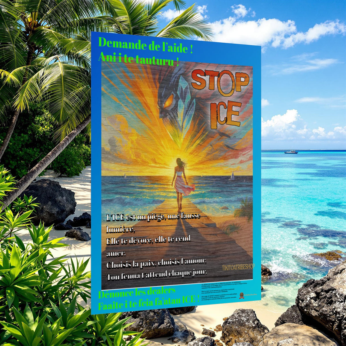 Posters Anti-ICE Polynésie – Affiches de Sensibilisation Contre la Drogue “Paruru i te ora – Brisons les chaînes de l’ICE”
