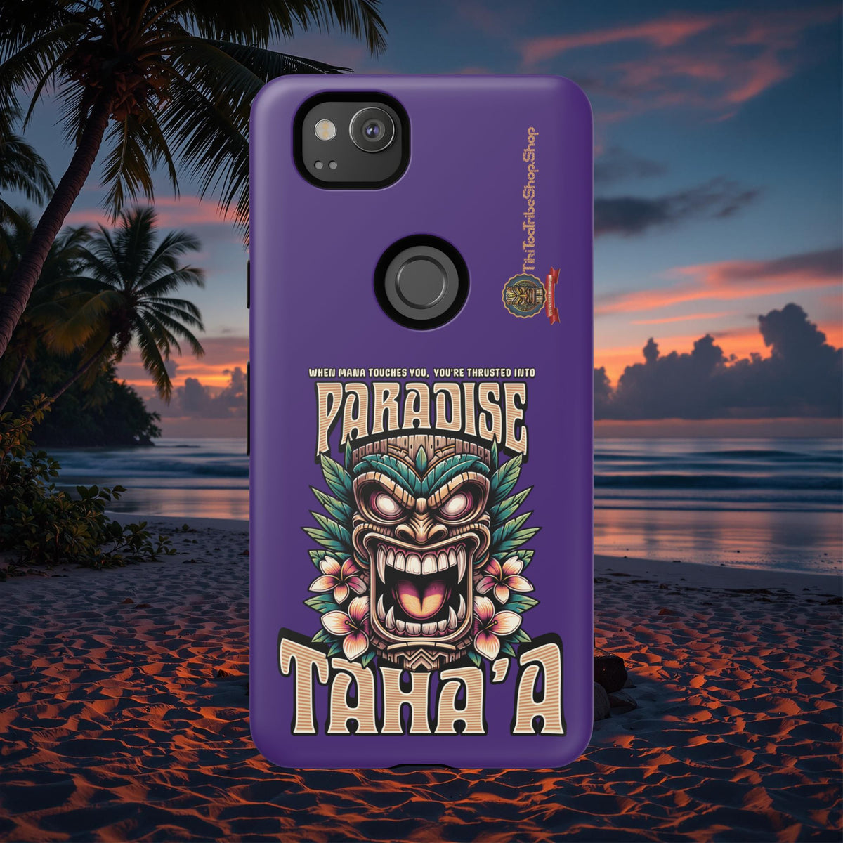 Tahaa – Coque Antichoc Premium « Tiki Féroce » | Design Tribal & Protection Maximale