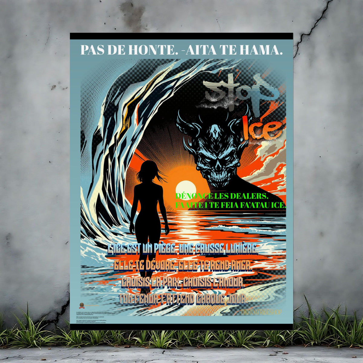 Posters Anti-ICE Polynésie – Affiches de Sensibilisation Contre la Drogue “Paruru i te ora – Brisons les chaînes de l’ICE”