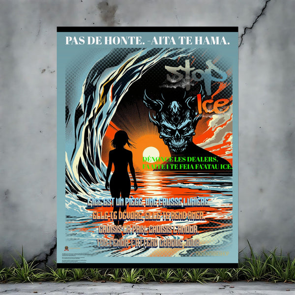 Posters Anti-ICE Polynésie – Affiches de Sensibilisation Contre la Drogue “Paruru i te ora – Brisons les chaînes de l’ICE”