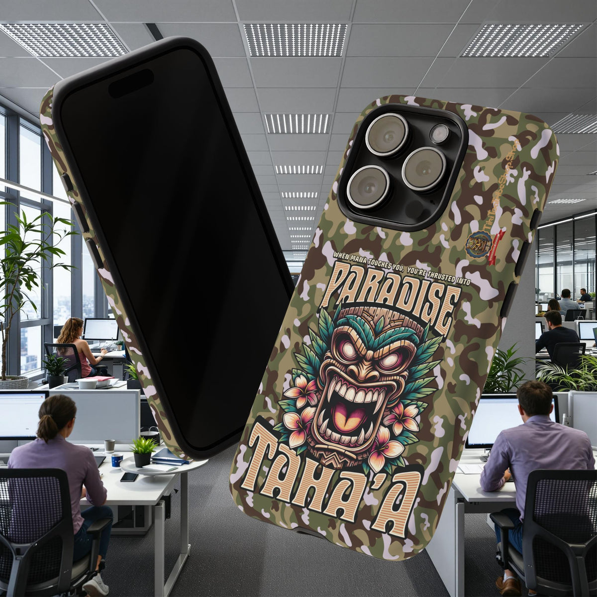 Tahaa – Coque Antichoc Premium « Tiki Féroce » | Design Tribal & Protection Maximale