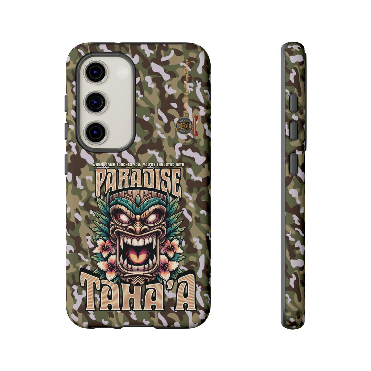 Tahaa – Coque Antichoc Premium « Tiki Féroce » | Design Tribal & Protection Maximale