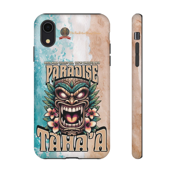 Tahaa – Coque Antichoc Premium « Tiki Féroce » | Design Tribal & Protection Maximale