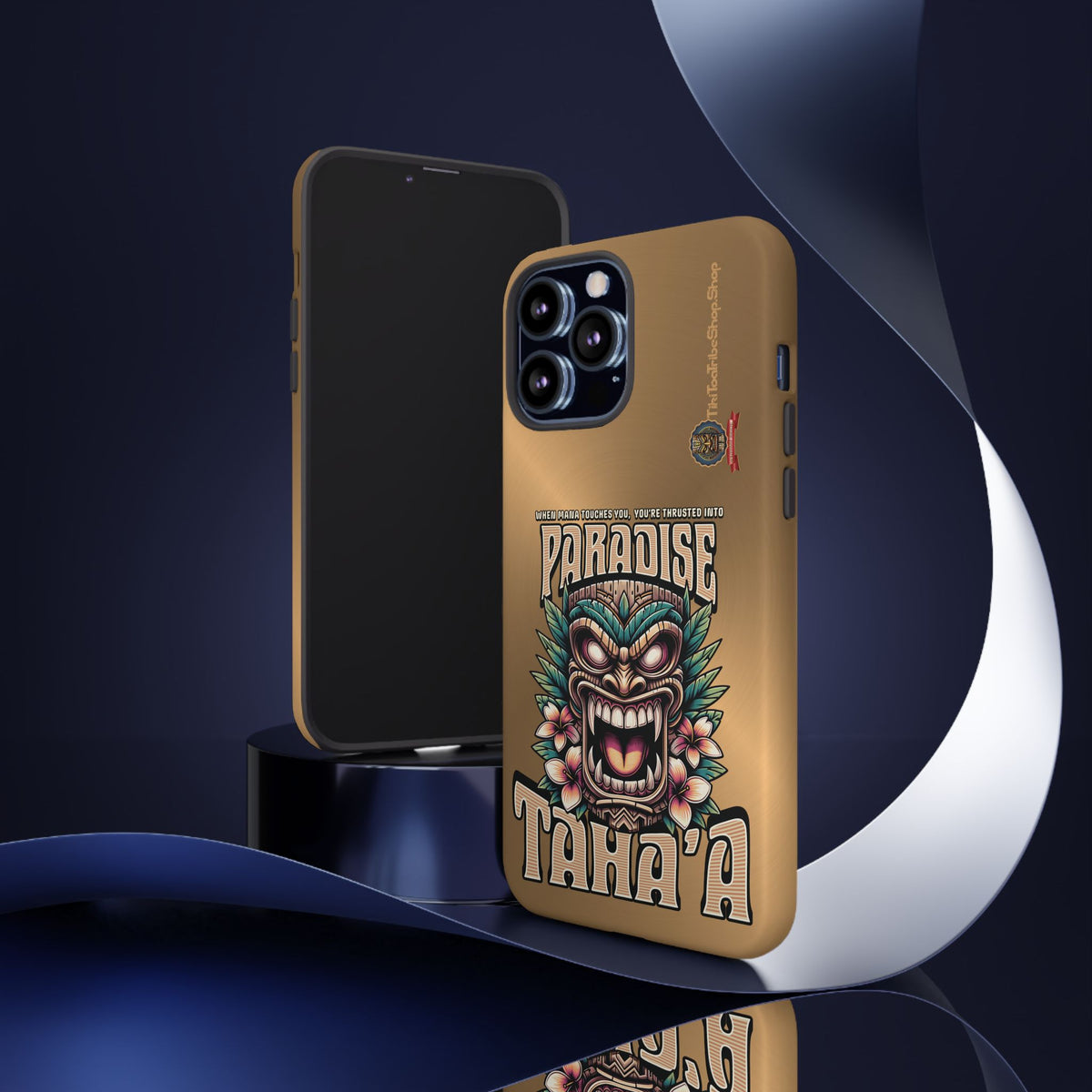 Tahaa – Coque Antichoc Premium « Tiki Féroce » | Design Tribal & Protection Maximale