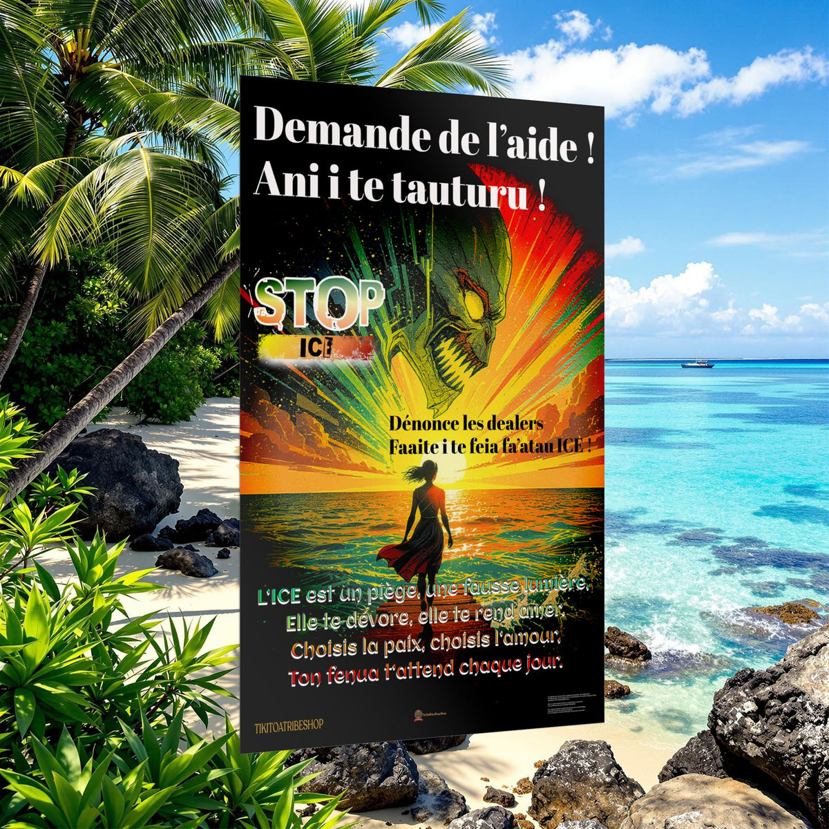 Posters Anti-ICE Polynésie – Affiches de Sensibilisation Contre la Drogue “Paruru i te ora – Brisons les chaînes de l’ICE”