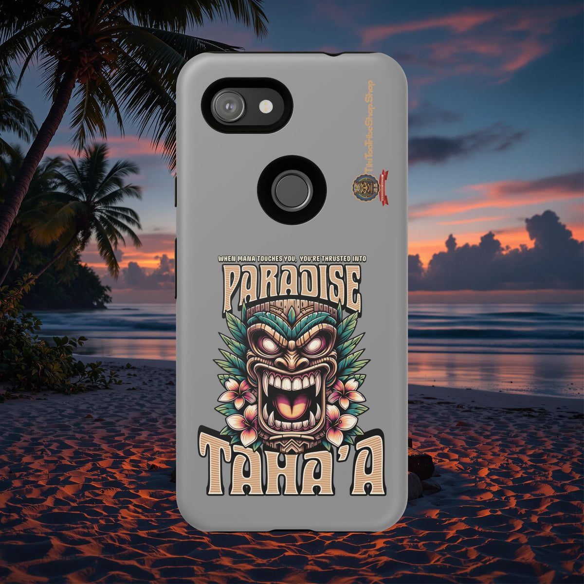 Tahaa – Coque Antichoc Premium « Tiki Féroce » | Design Tribal & Protection Maximale