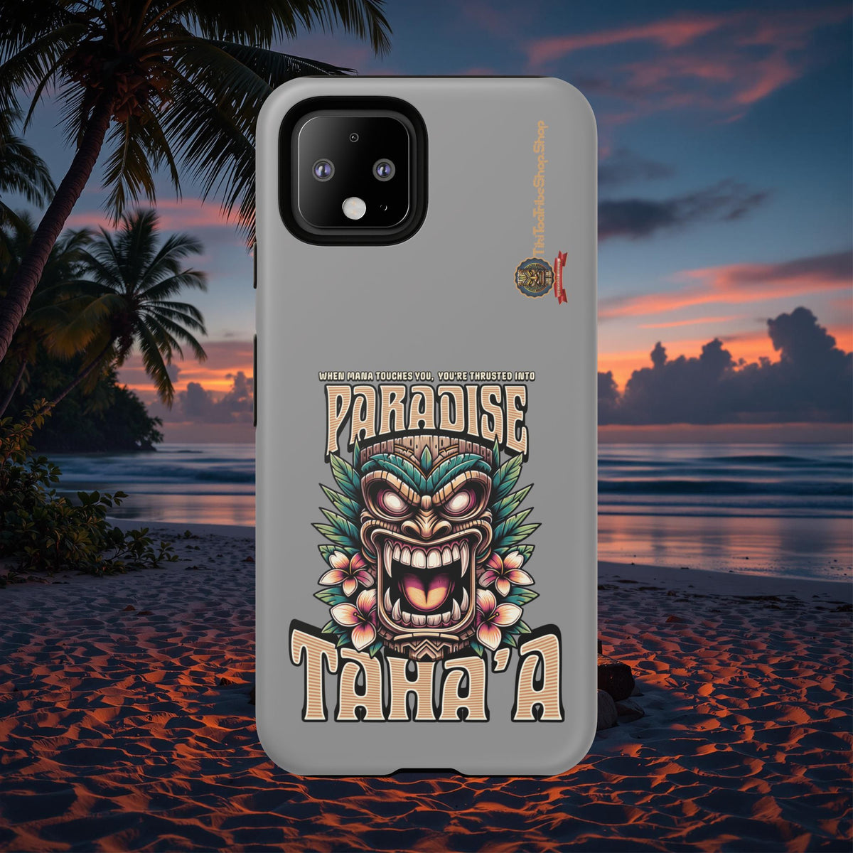 Tahaa – Coque Antichoc Premium « Tiki Féroce » | Design Tribal & Protection Maximale