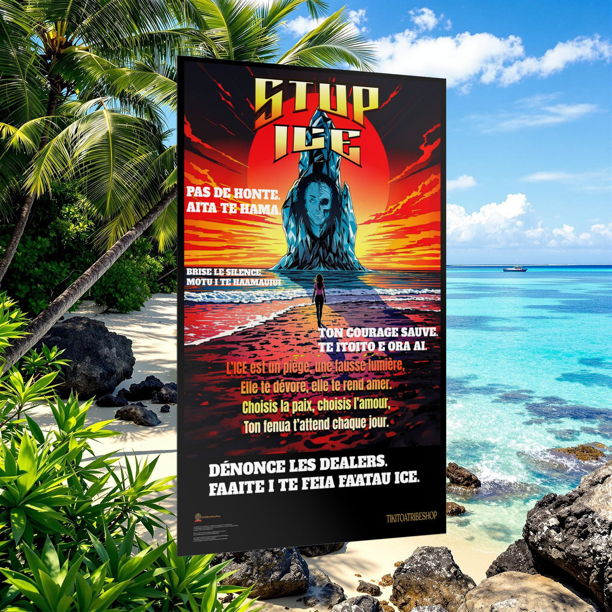 Posters Anti-ICE Polynésie – Affiches de Sensibilisation Contre la Drogue “Paruru i te ora – Brisons les chaînes de l’ICE”