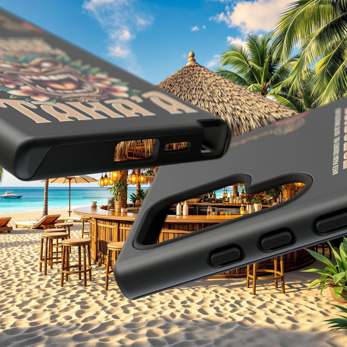 Tahaa – Coque Antichoc Premium « Tiki Féroce » | Design Tribal & Protection Maximale