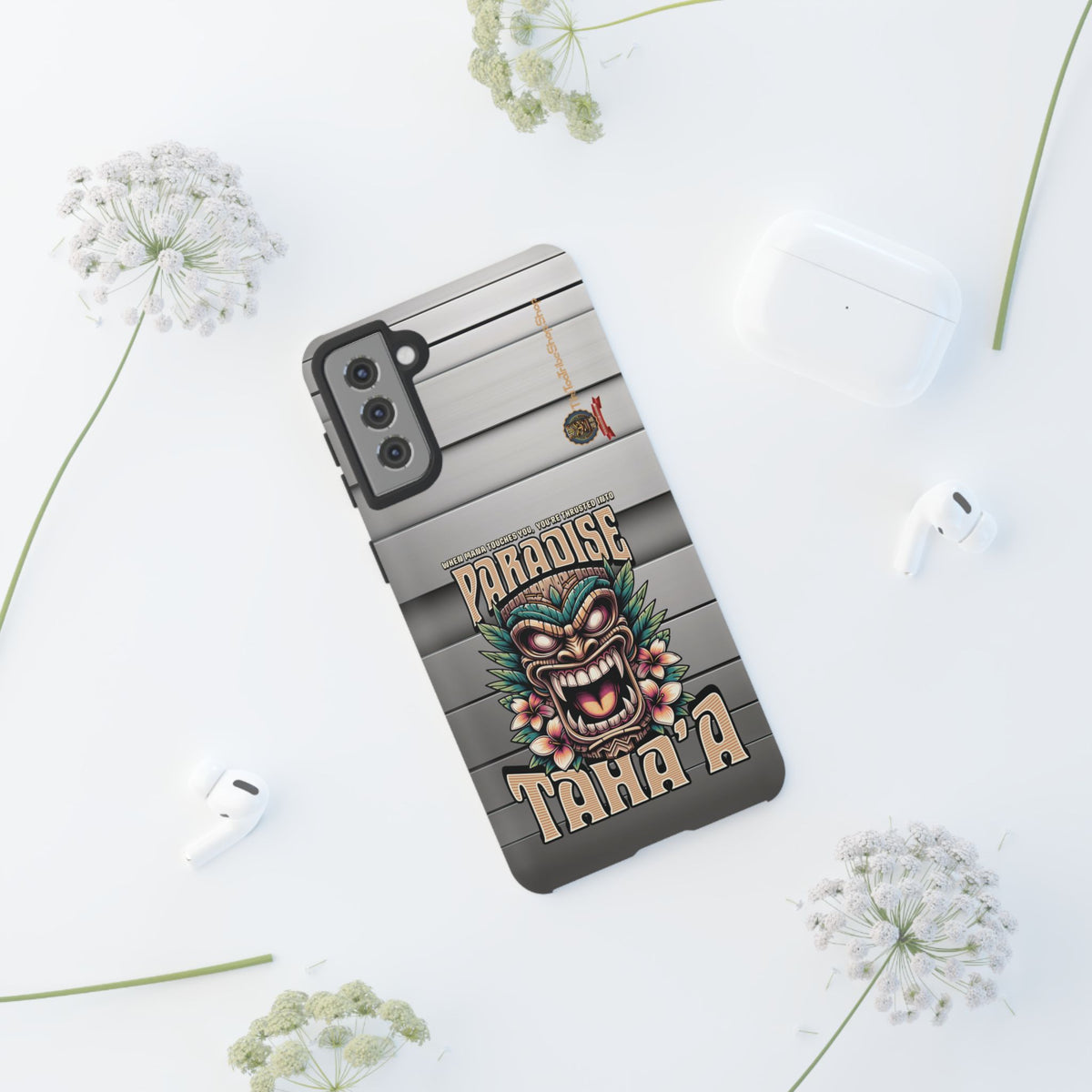 Tahaa – Coque Antichoc Premium « Tiki Féroce » | Design Tribal & Protection Maximale