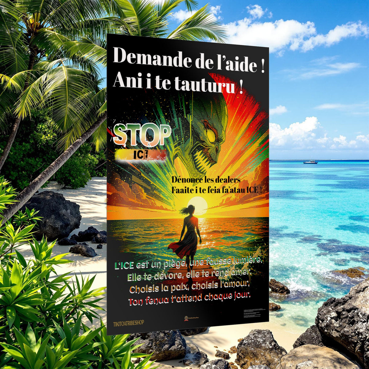 Posters Anti-ICE Polynésie – Affiches de Sensibilisation Contre la Drogue “Paruru i te ora – Brisons les chaînes de l’ICE”