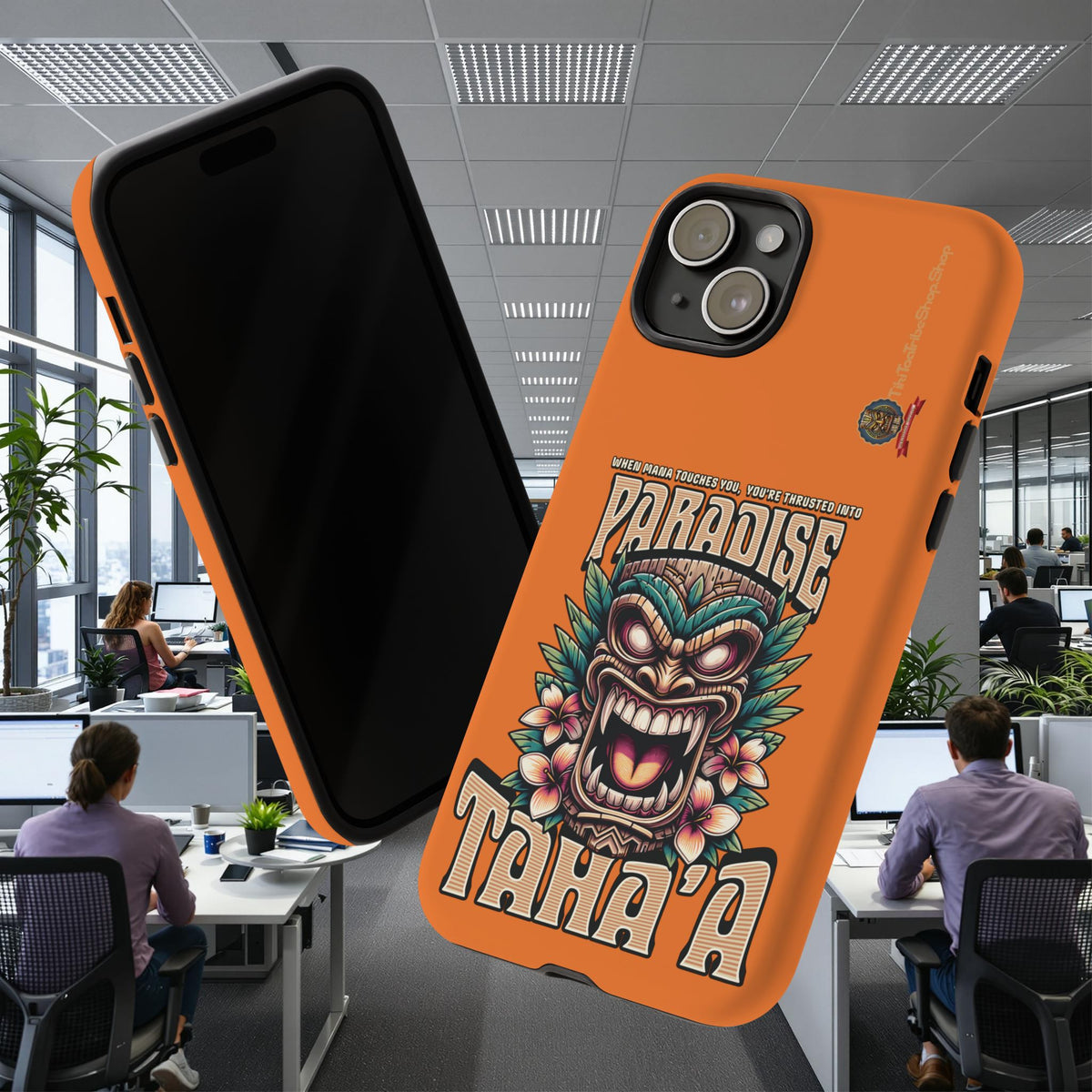 Tahaa – Coque Antichoc Premium « Tiki Féroce » | Design Tribal & Protection Maximale