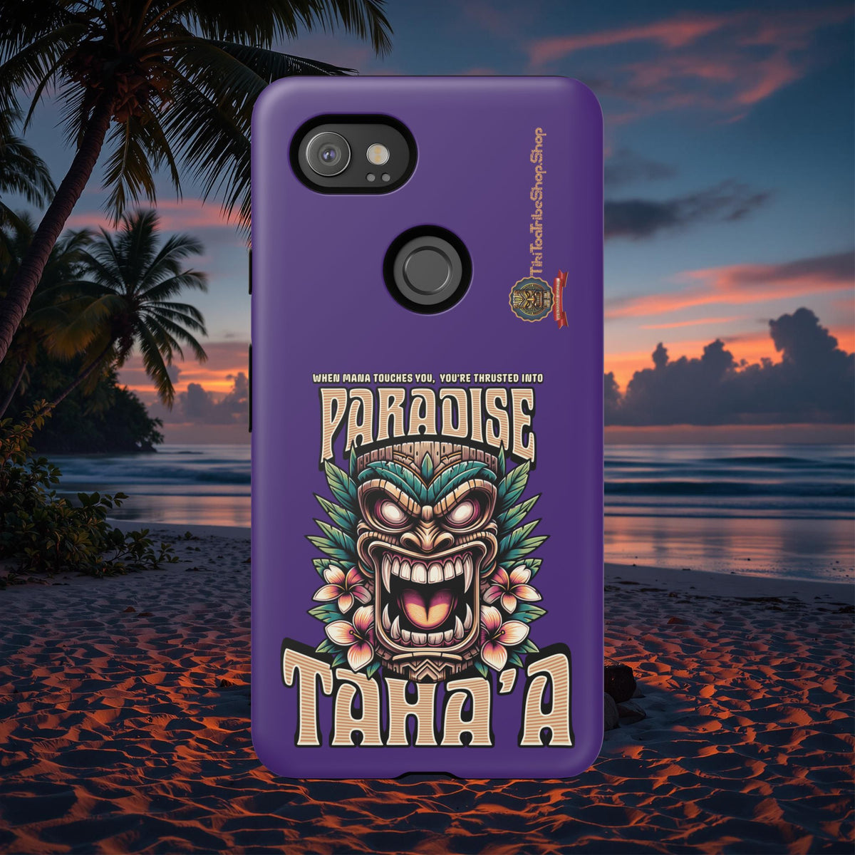 Tahaa – Coque Antichoc Premium « Tiki Féroce » | Design Tribal & Protection Maximale
