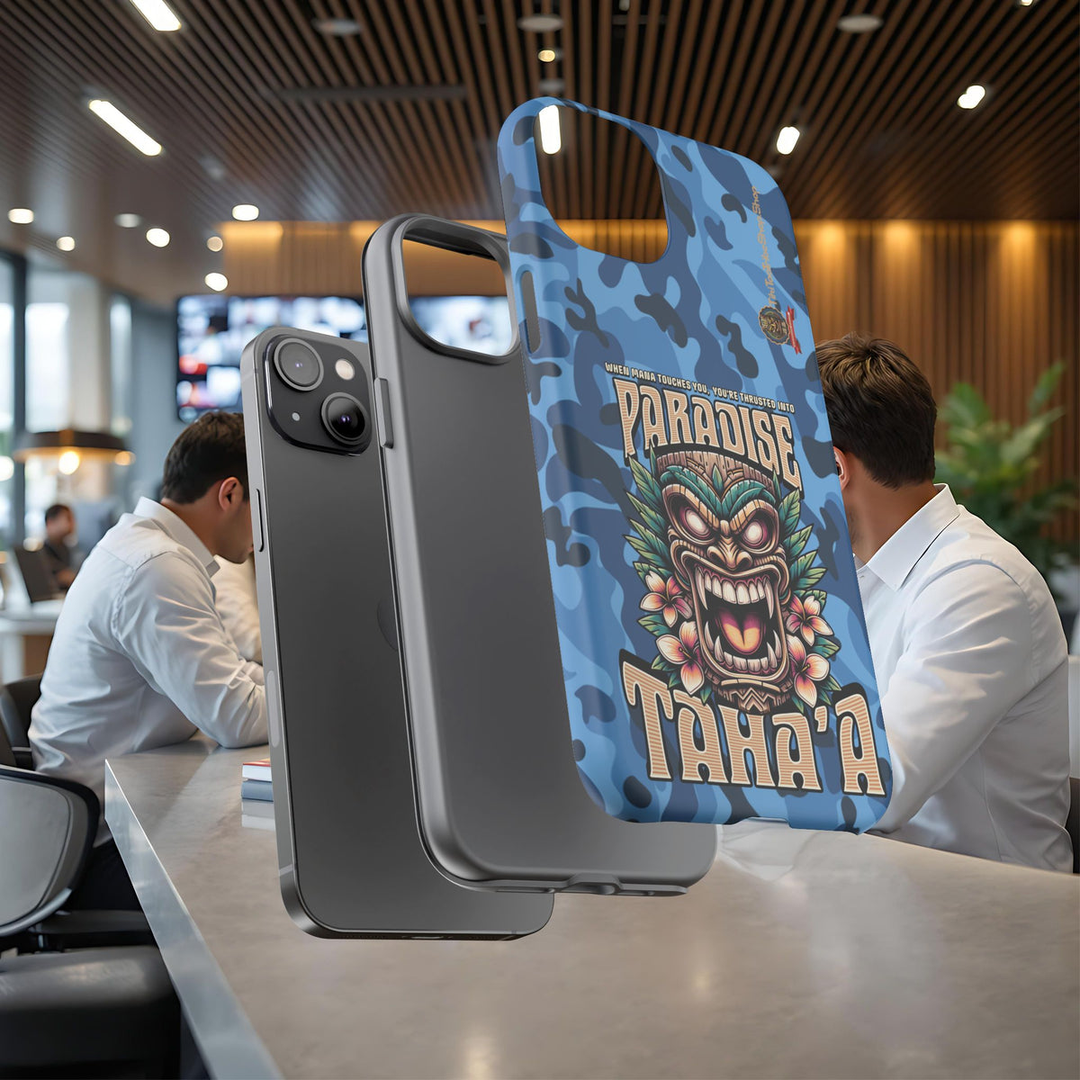 Tahaa – Coque Antichoc Premium « Tiki Féroce » | Design Tribal & Protection Maximale
