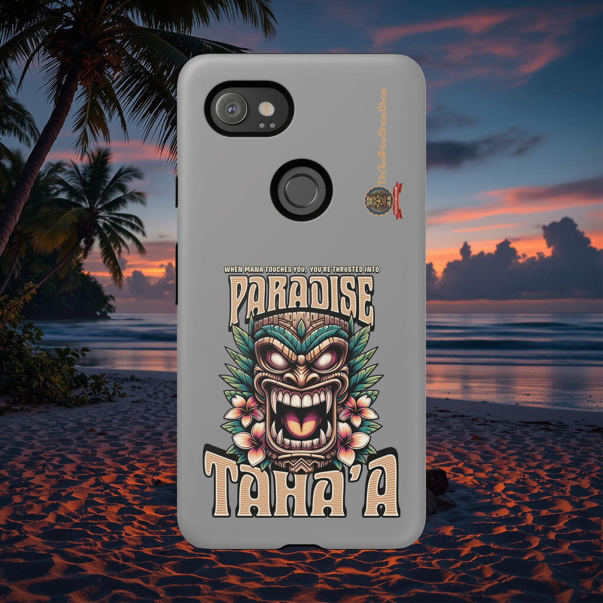 Tahaa – Coque Antichoc Premium « Tiki Féroce » | Design Tribal & Protection Maximale