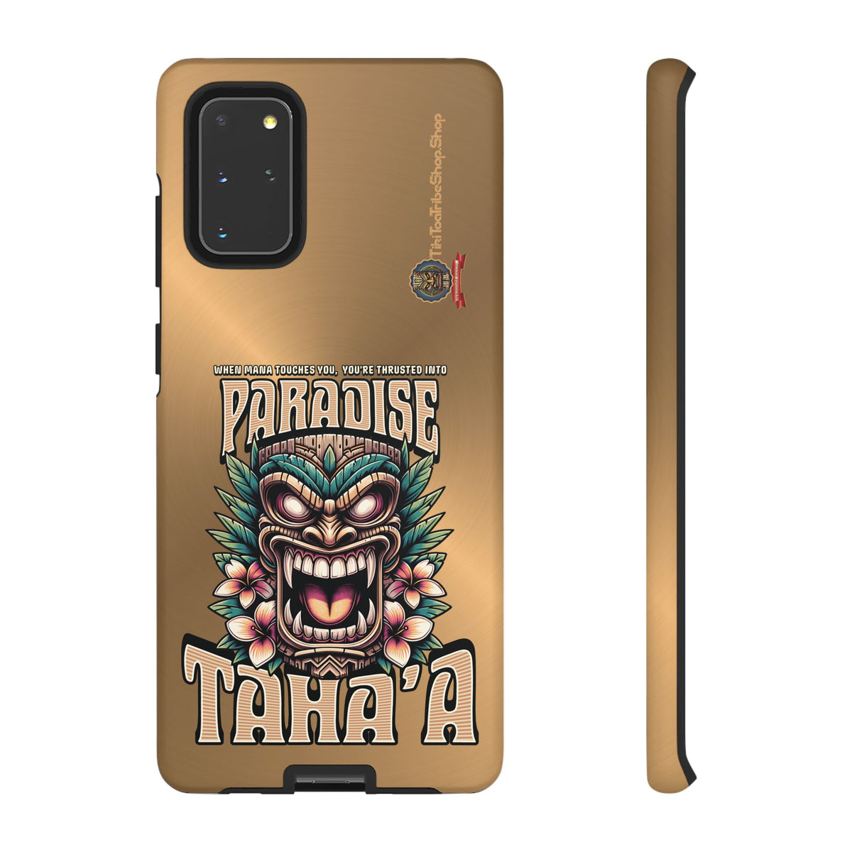 Tahaa – Coque Antichoc Premium « Tiki Féroce » | Design Tribal & Protection Maximale