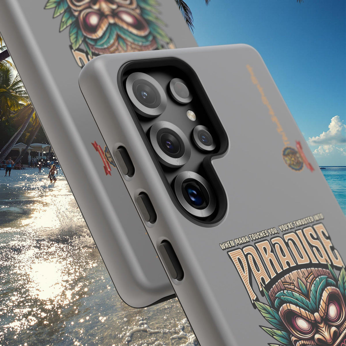 Tahaa – Coque Antichoc Premium « Tiki Féroce » | Design Tribal & Protection Maximale