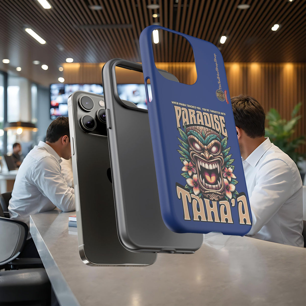 Tahaa – Coque Antichoc Premium « Tiki Féroce » | Design Tribal & Protection Maximale