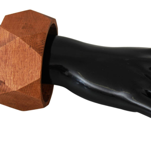 COSTUME NATIONAL : Bracelet en Bois Sculpté Unisexe - Élégance Naturelle et Design Unique