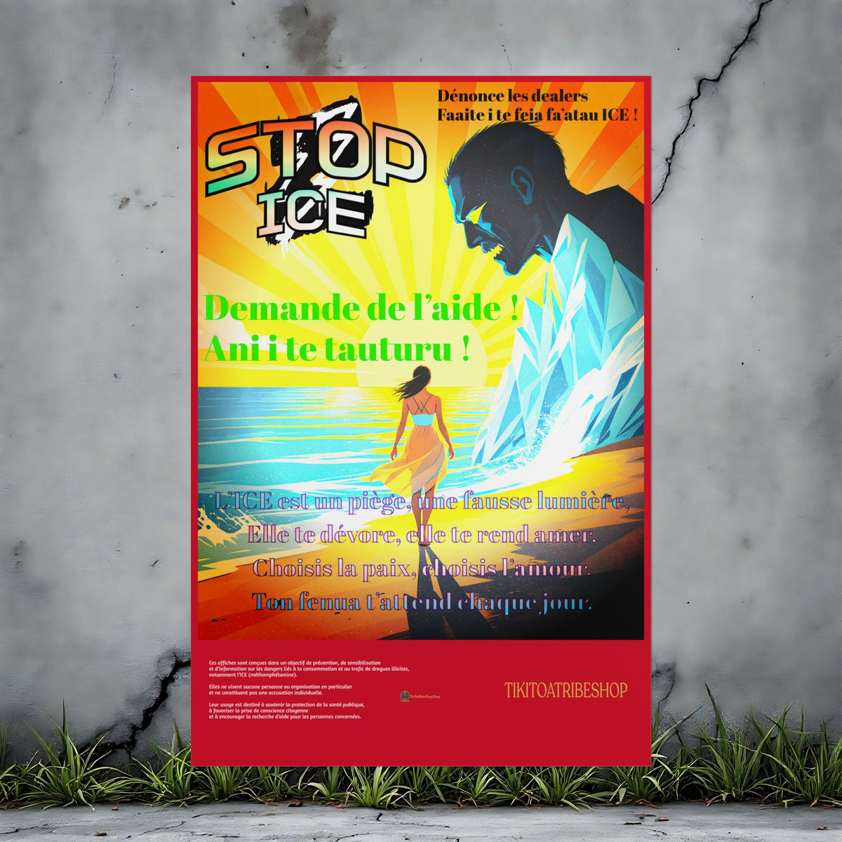 Anti-ICE Polynésie – Affiches de Sensibilisation Contre la Drogue “Paruru i te ora – Brisons les chaînes de l’ICE”