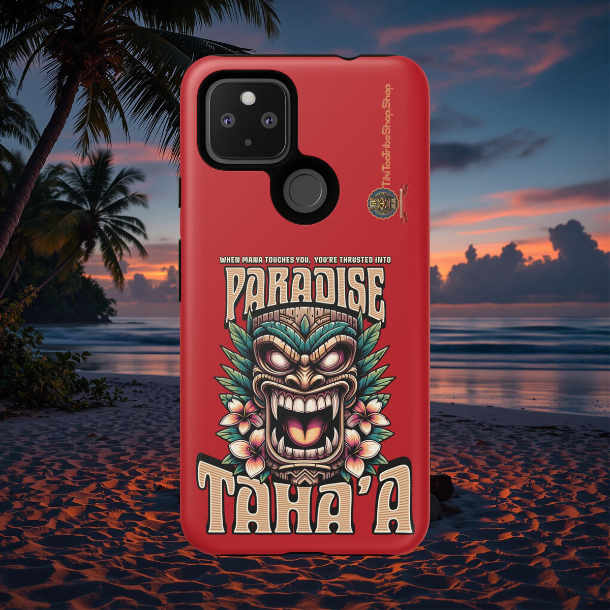 Tahaa – Coque Antichoc Premium « Tiki Féroce » | Design Tribal & Protection Maximale