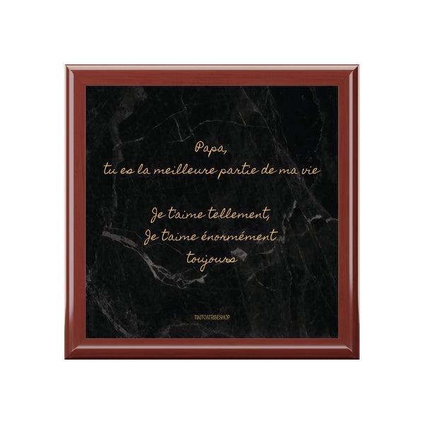 Coffret à Bijoux en bois noble avec carreaux céramique