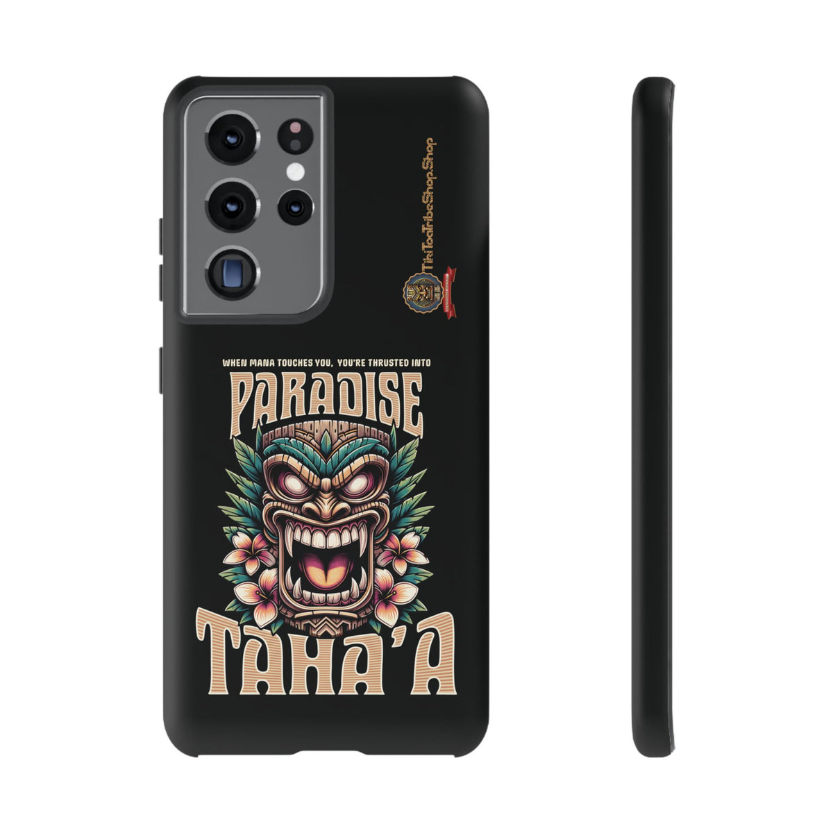 Tahaa – Coque Antichoc Premium « Tiki Féroce » | Design Tribal & Protection Maximale