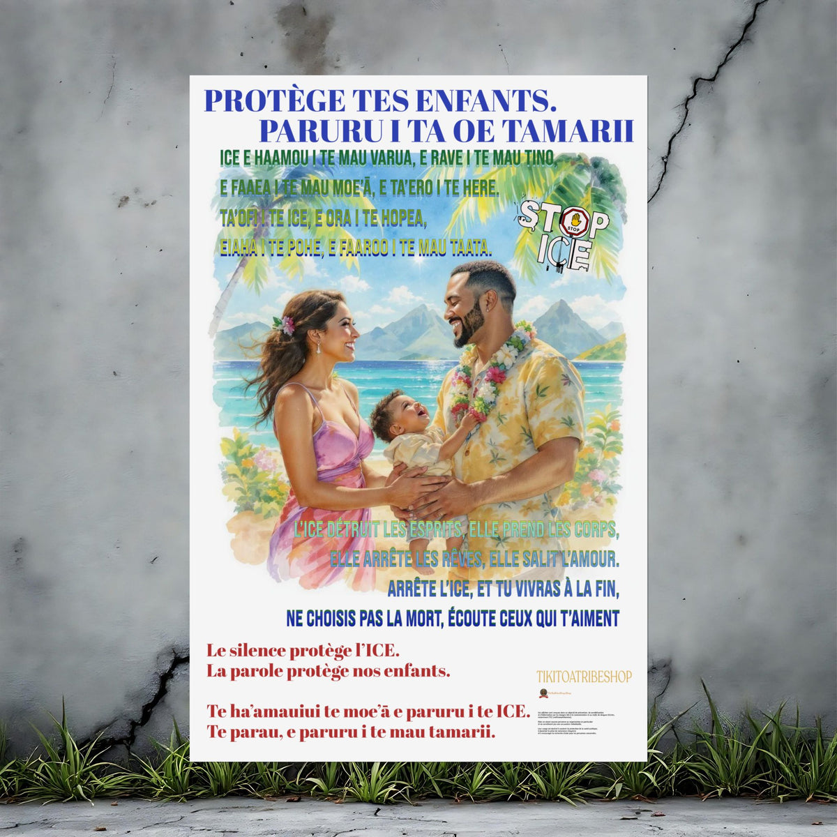 Posters Anti-ICE Polynésie – Affiches de Sensibilisation Contre la Drogue “Paruru i te ora – Brisons les chaînes de l’ICE”