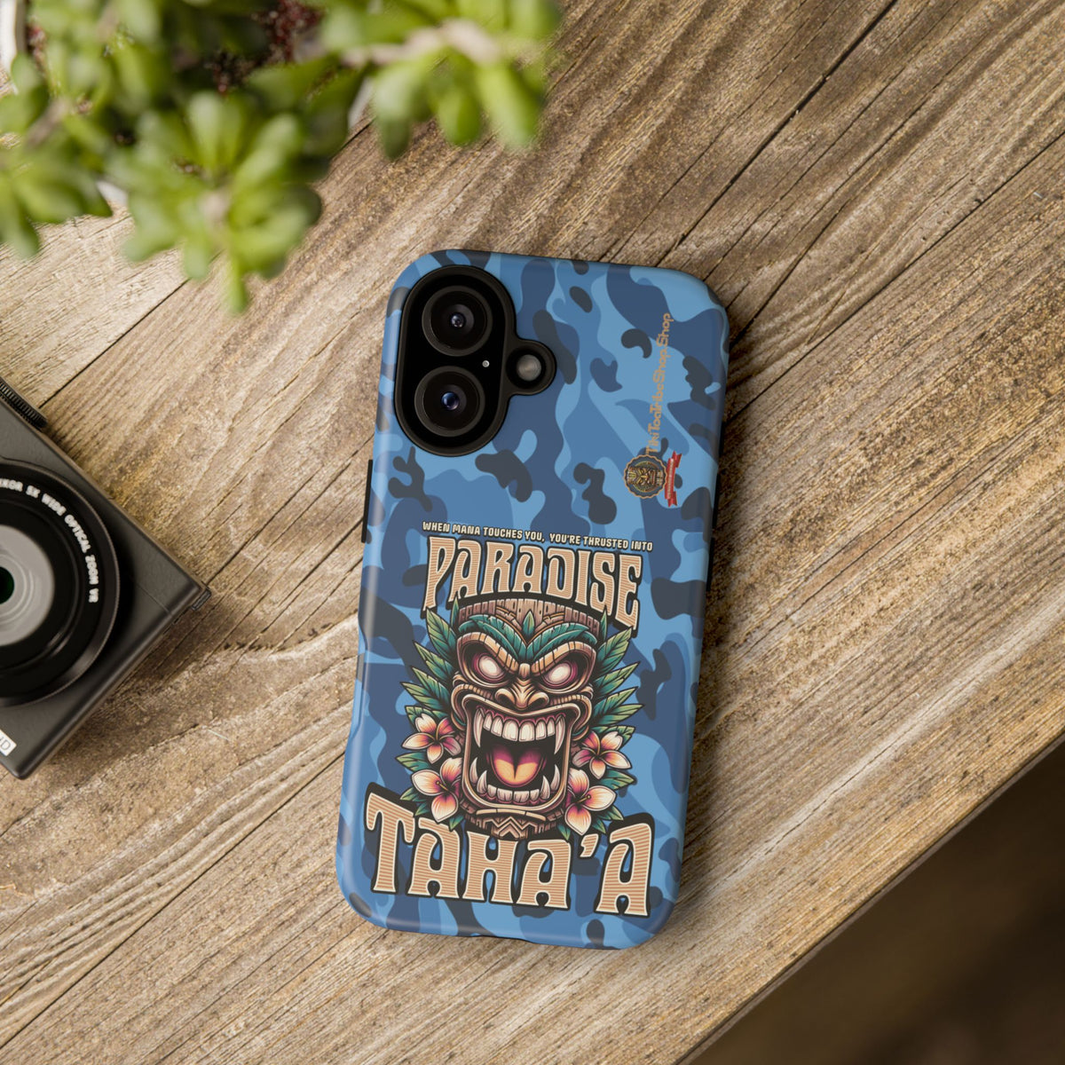 Tahaa – Coque Antichoc Premium « Tiki Féroce » | Design Tribal & Protection Maximale