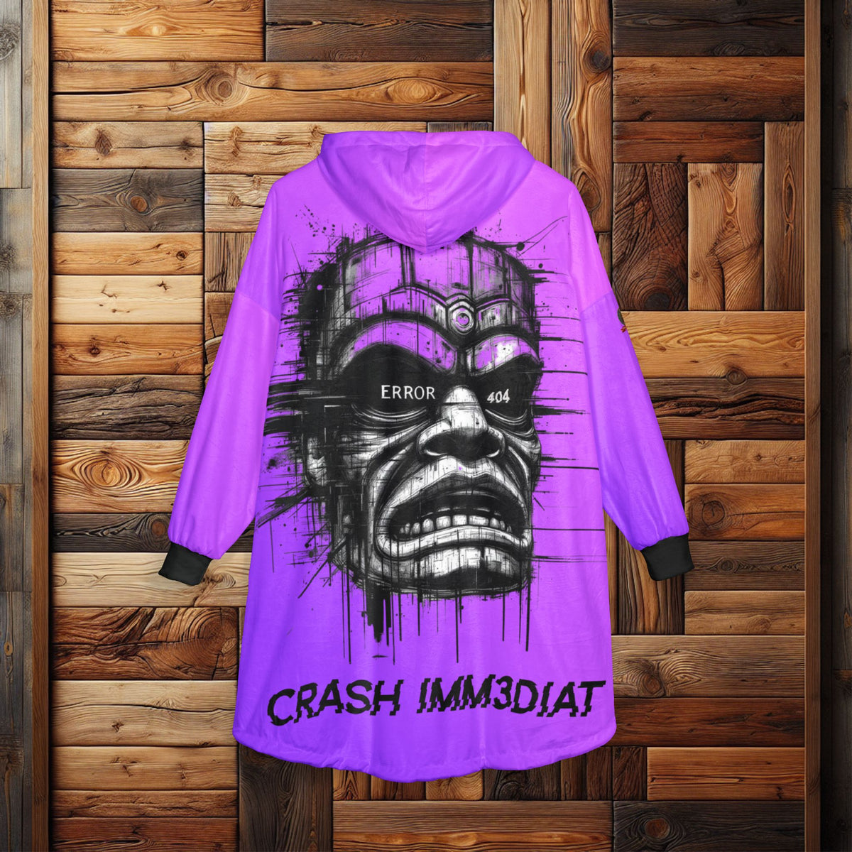 Tiki Glitch &amp; Error Hooded Fleece Blanket