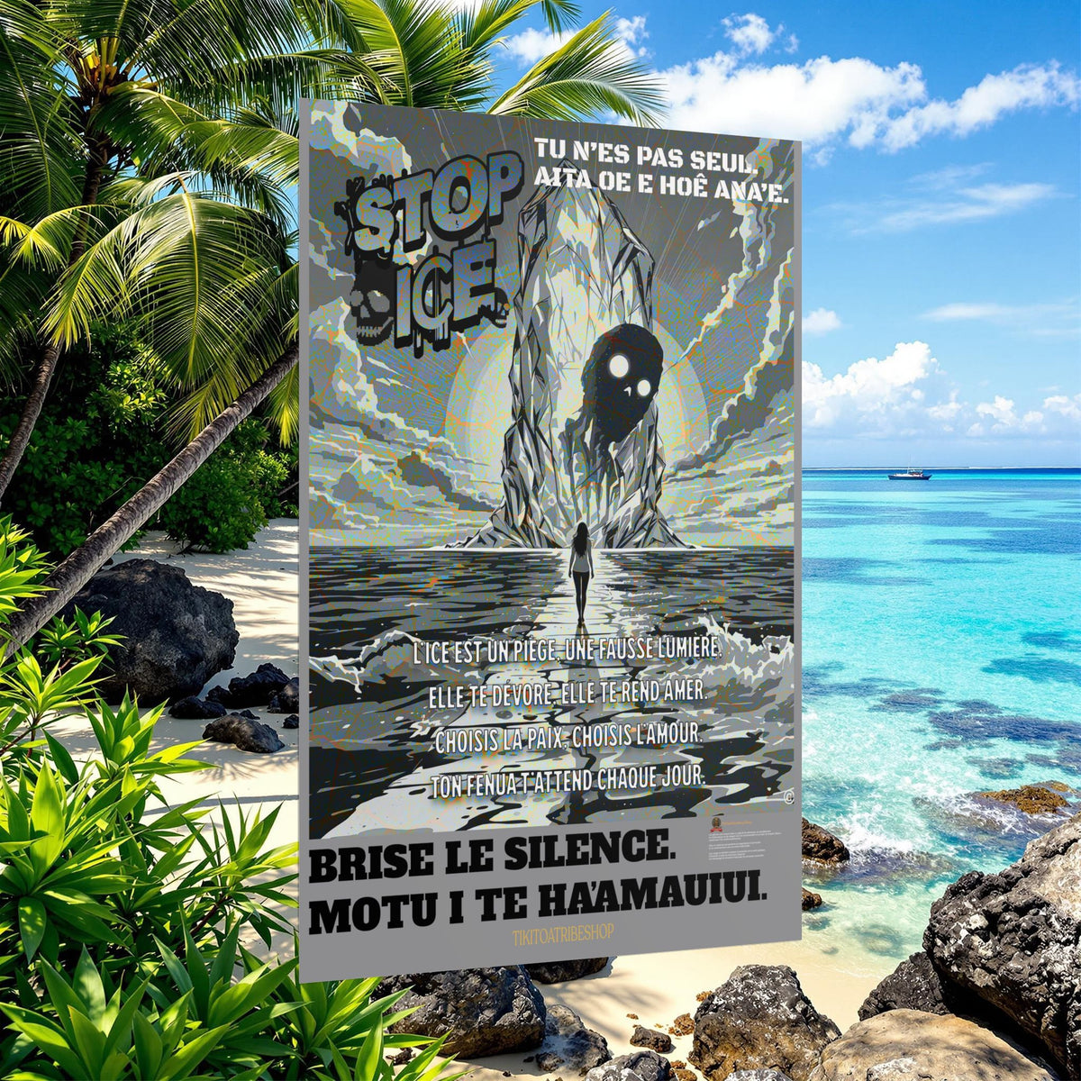 Posters Anti-ICE Polynésie – Affiches de Sensibilisation Contre la Drogue “Paruru i te ora – Brisons les chaînes de l’ICE”