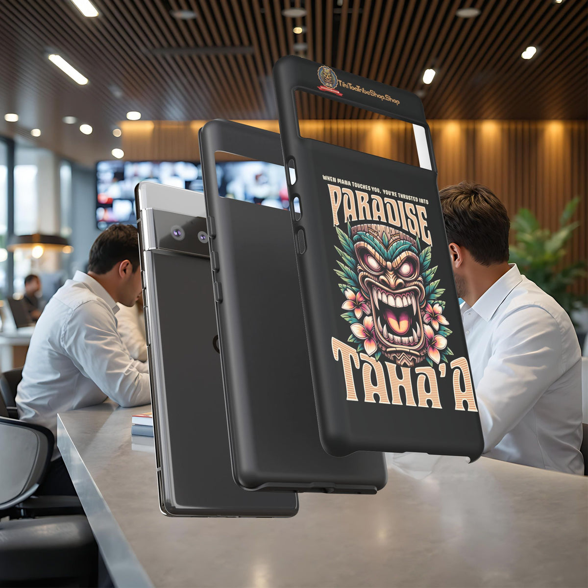 Tahaa – Coque Antichoc Premium « Tiki Féroce » | Design Tribal & Protection Maximale