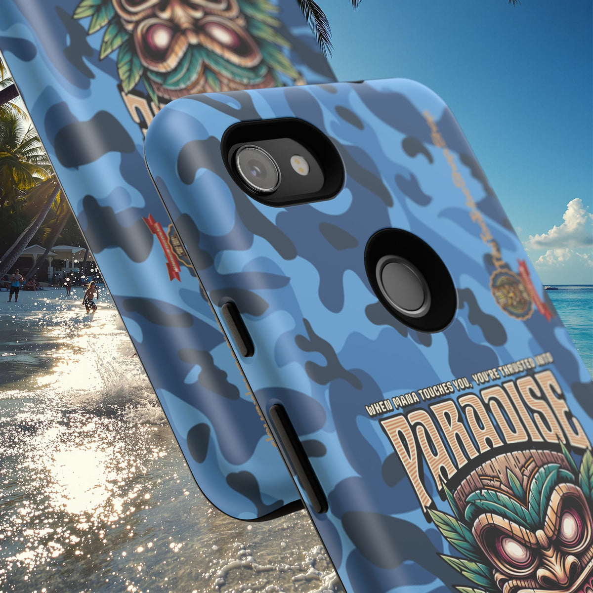 Tahaa – Coque Antichoc Premium « Tiki Féroce » | Design Tribal & Protection Maximale