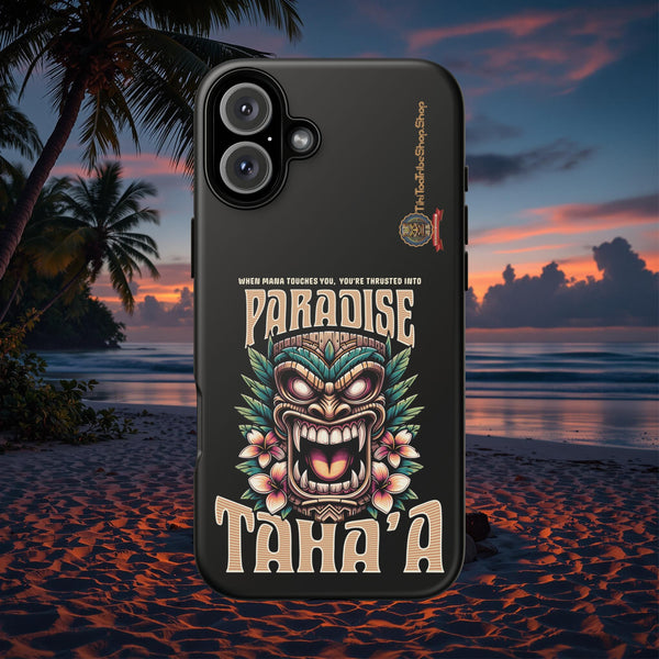 Tahaa – Coque Antichoc Premium « Tiki Féroce » | Design Tribal & Protection Maximale