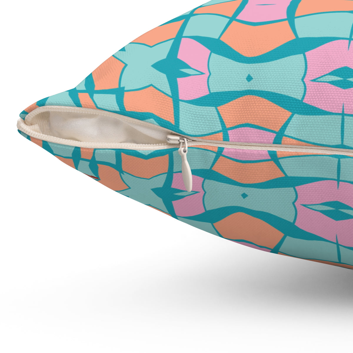 Geometric Abstract: Pink Blue Waves Ambiance